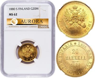 20 марок 1880 года S Для Финляндии