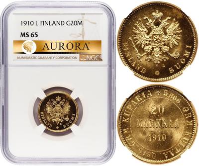 20 марок 1910 года L Для Финляндии