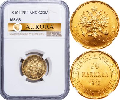 20 марок 1910 года L Для Финляндии