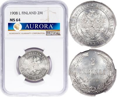 2 марки 1908 года L Для Финляндии