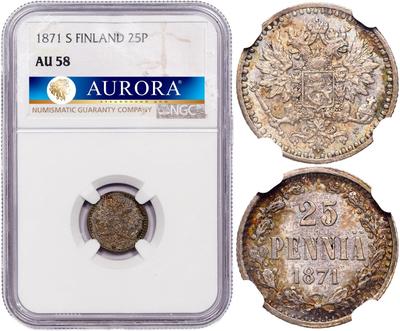 25 пенни 1871 года S Для Финляндии