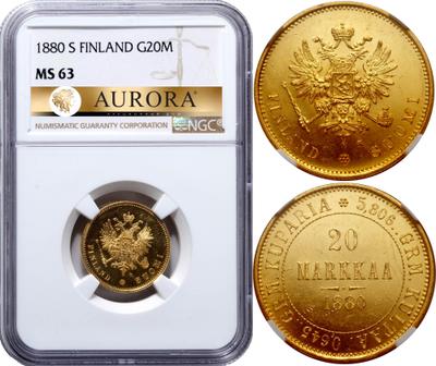 20 марок 1880 года S Для Финляндии