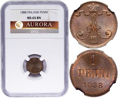 1 пенни 1888 года  Для Финляндии