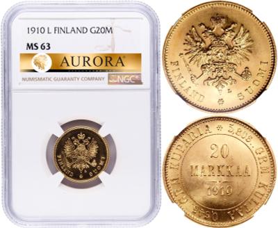 20 марок 1910 года L Для Финляндии