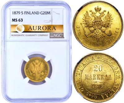 20 марок 1879 года S Для Финляндии