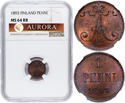 1 пенни 1893 года  Для Финляндии