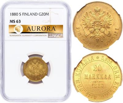 20 марок 1880 года S Для Финляндии