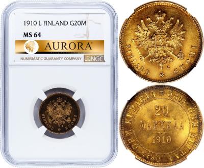 20 марок 1910 года L Для Финляндии