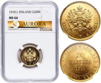 20 марок 1910 года L Для Финляндии