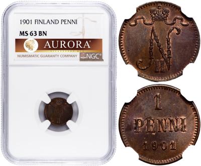 1 пенни 1901 года  Для Финляндии