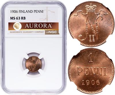 1 пенни 1906 года  Для Финляндии