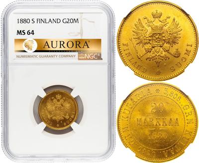 20 марок 1880 года S Для Финляндии