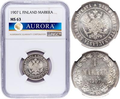 1 марка 1907 года L Для Финляндии