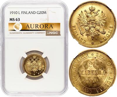 20 марок 1910 года L Для Финляндии