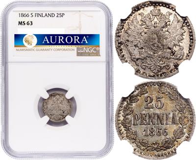 25 пенни 1866 года S Для Финляндии