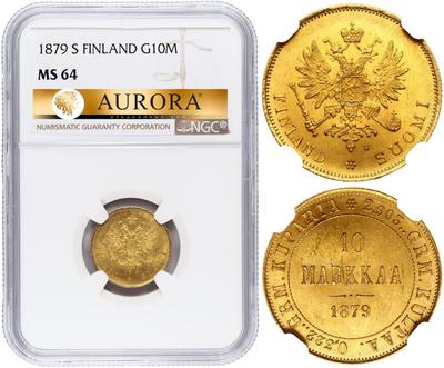 10 марок 1879 года S Для Финляндии