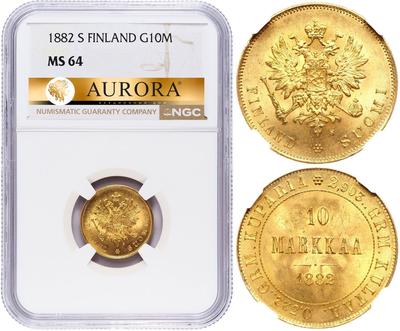 10 марок 1882 года S Для Финляндии