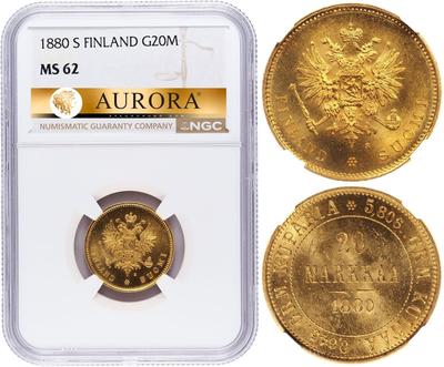 20 марок 1880 года S Для Финляндии