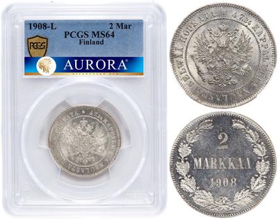 2 марки 1908 года L Для Финляндии
