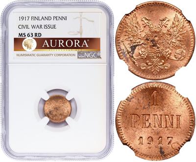 1 пенни 1917 года  Для Финляндии