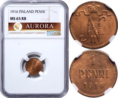 1 пенни 1916 года  Для Финляндии