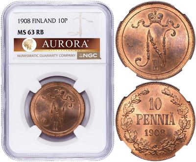 10 пенни 1908 года  Для Финляндии