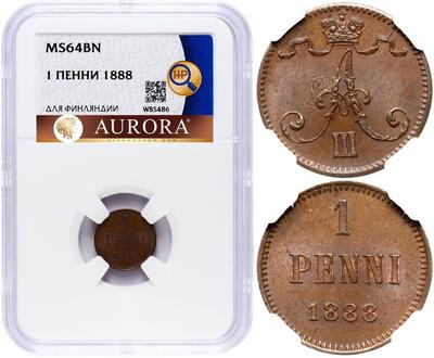 1 пенни 1888 года  Для Финляндии