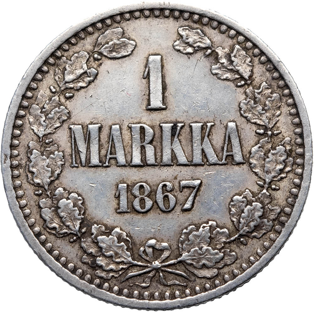 1 марка 1867 года S Для Финляндии