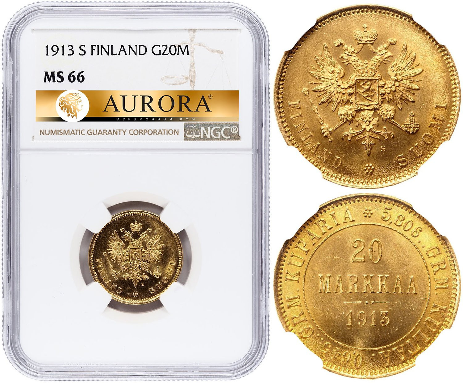 20 марок 1913 года S Для Финляндии