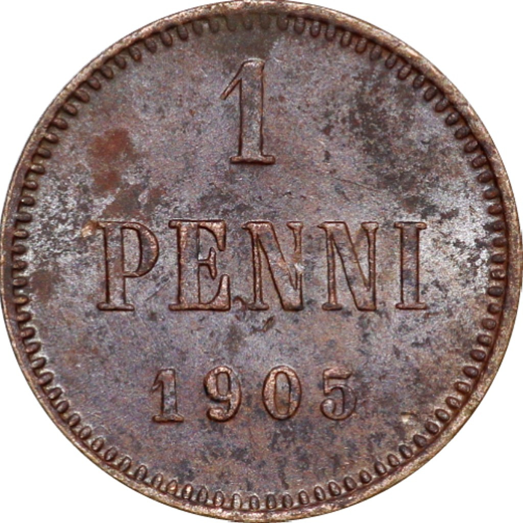 1 пенни 1905 года Для Финляндии