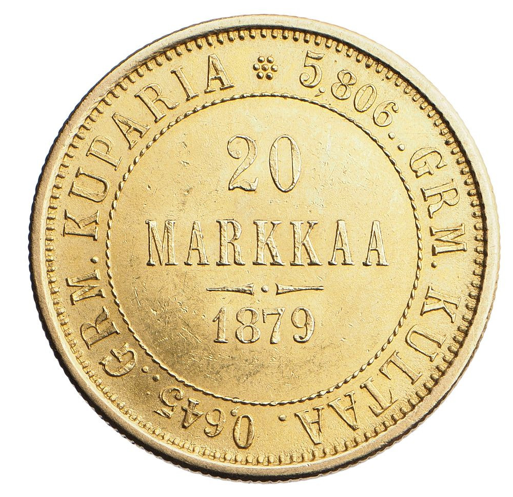 20 марок 1879 года S Для Финляндии