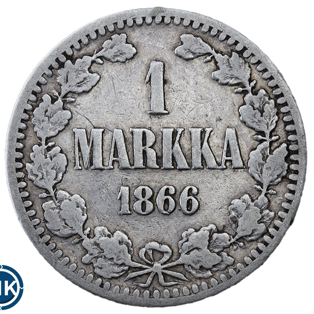 1 марка 1866 года S Для Финляндии