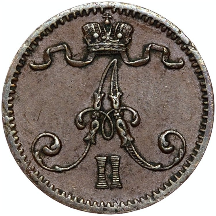 1 пенни 1875 года Для Финляндии