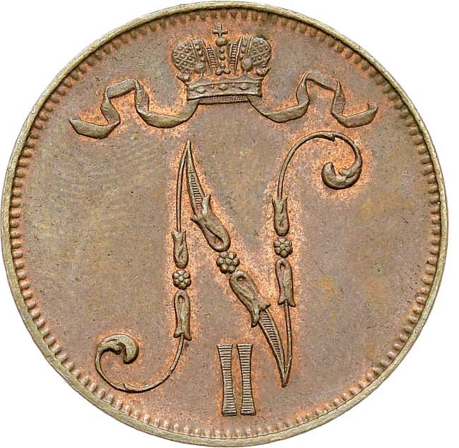 5 пенни 1911 года Для Финляндии