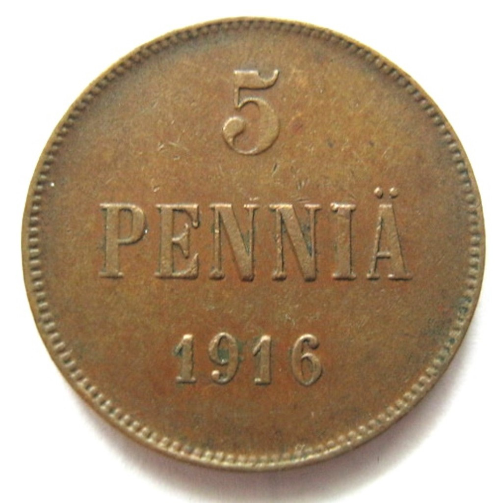 5 пенни 1916 года Для Финляндии