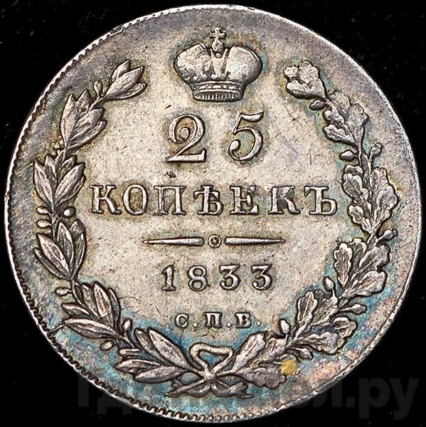 25 копеек 1833 года СПБ НГ