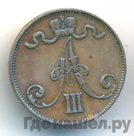 5 пенни 1889 года Для Финляндии
