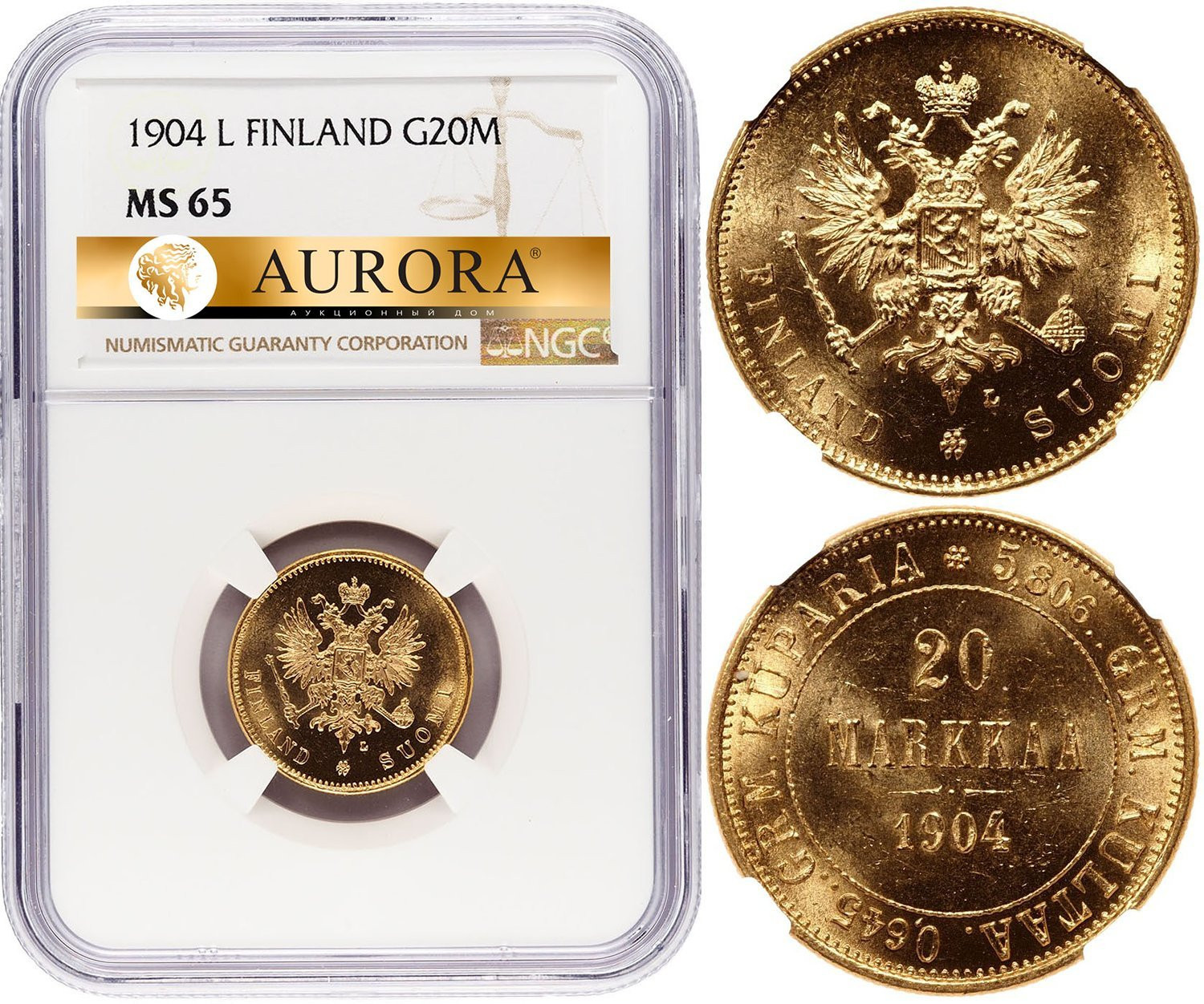 20 марок 1904 года L Для Финляндии