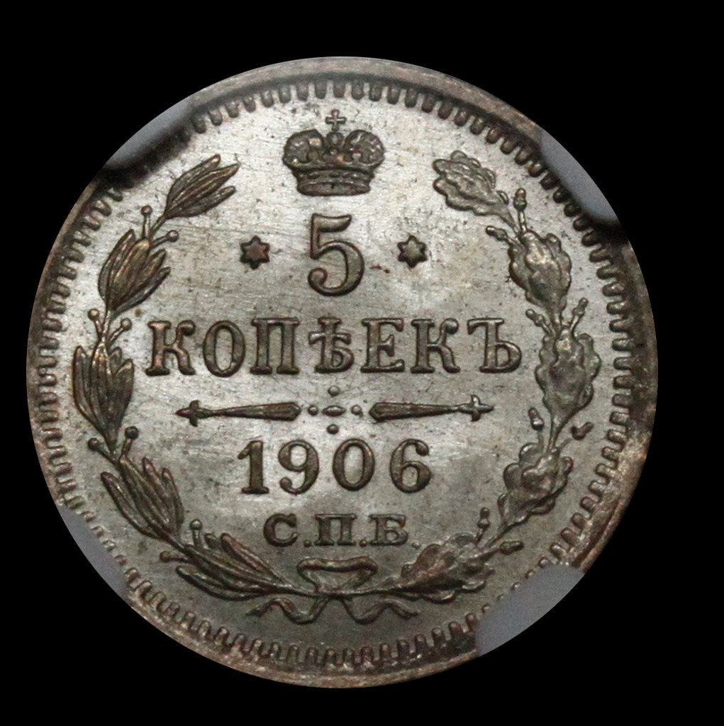 10 копеек 1906 года СПБ ЭБ