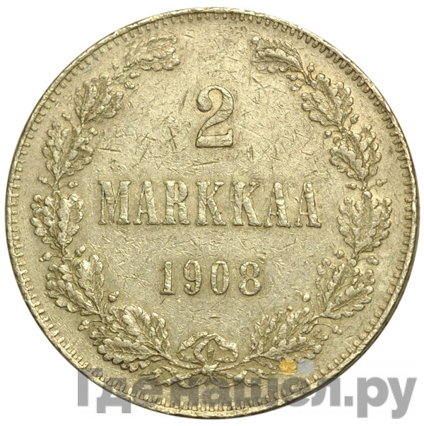 2 марки 1908 года L Для Финляндии