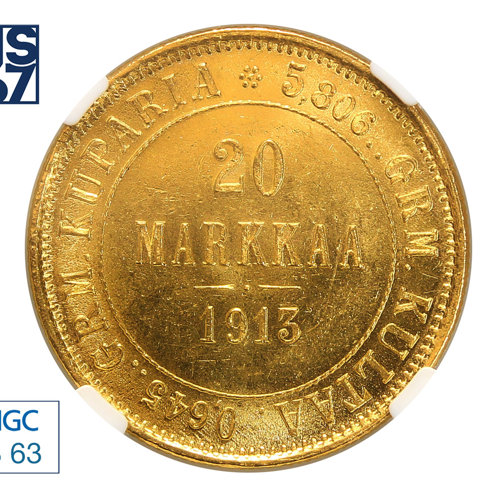 20 марок 1913 года S Для Финляндии