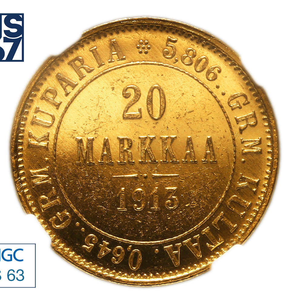 20 марок 1913 года S Для Финляндии