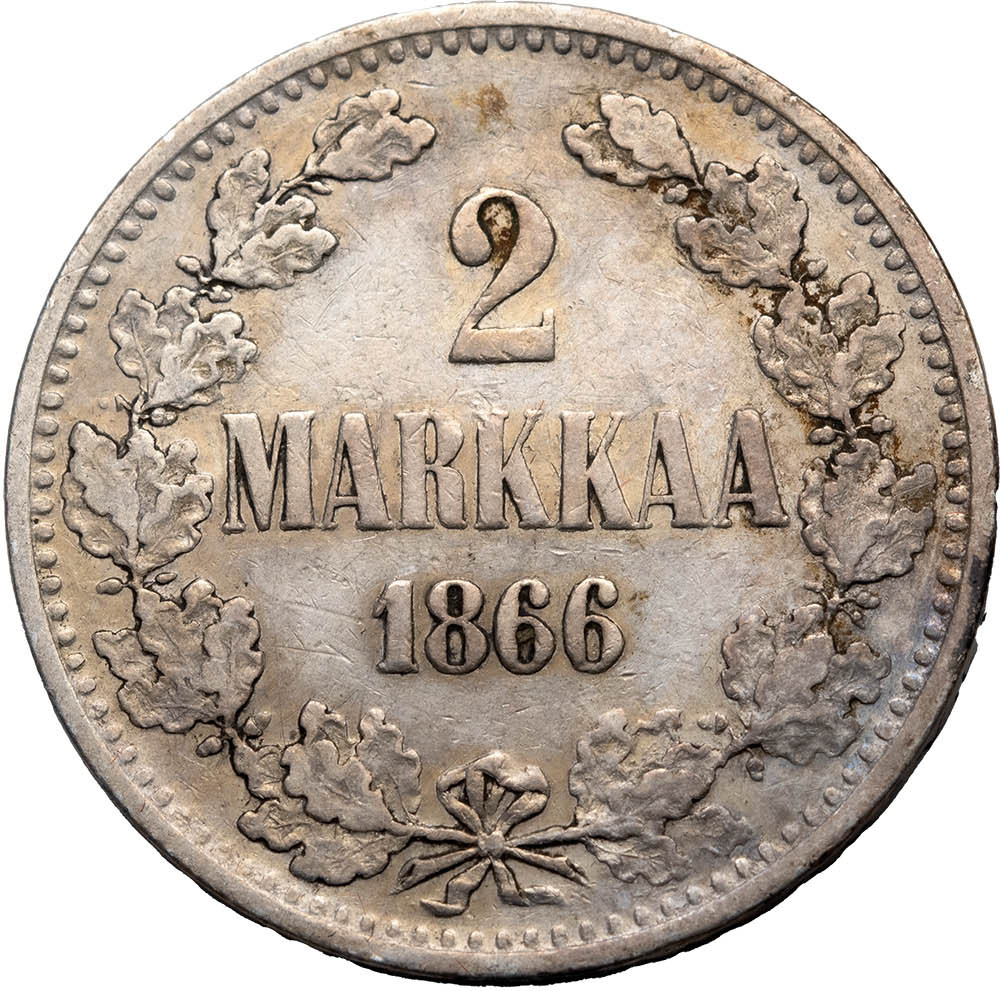 2 марки 1866 года S Для Финляндии