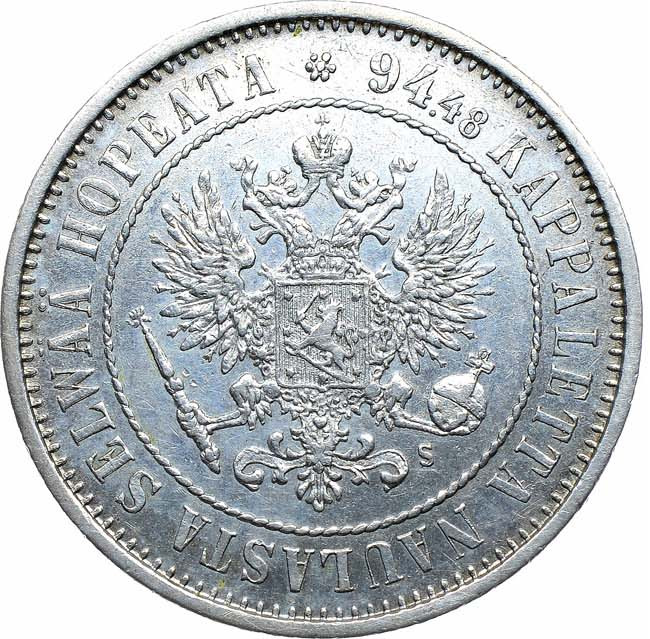 1 марка 1874 года S Для Финляндии