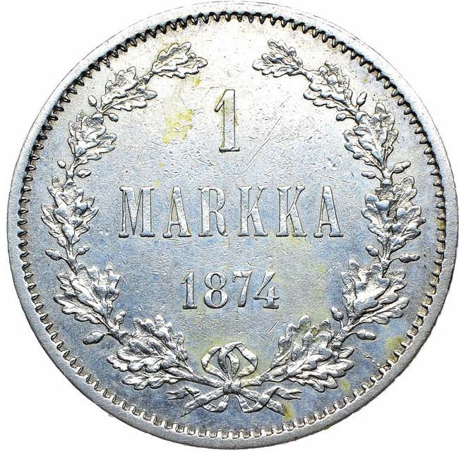 1 марка 1874 года S Для Финляндии