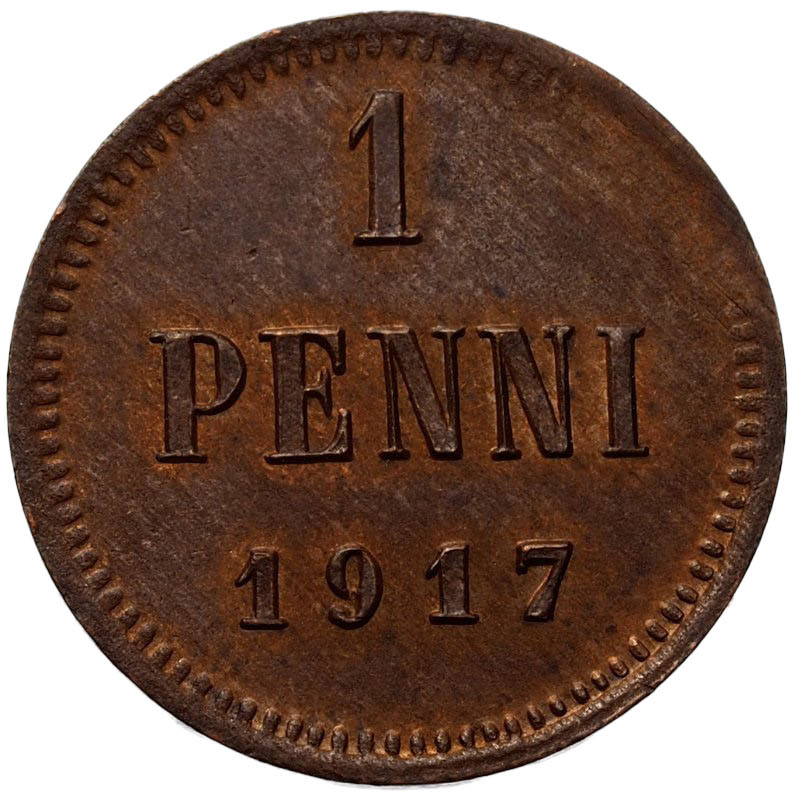 1 пенни 1917 года Для Финляндии
