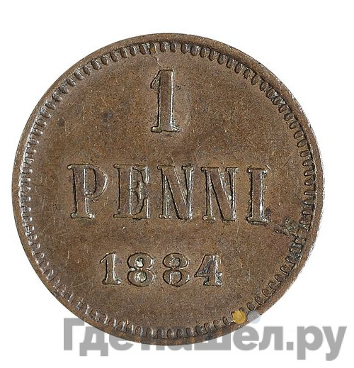 1 пенни 1884 года Для Финляндии