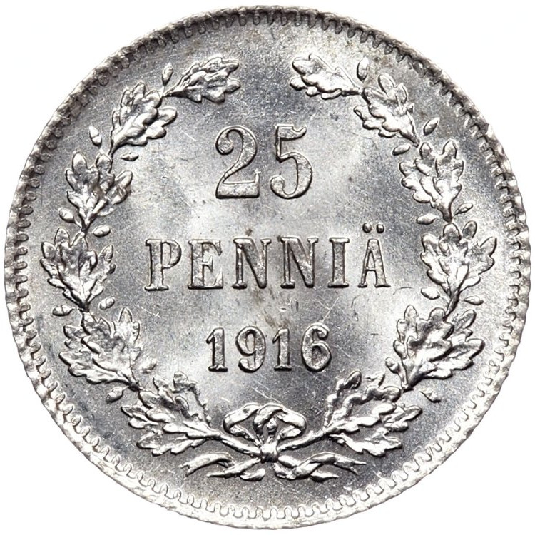 25 пенни 1916 года S Для Финляндии