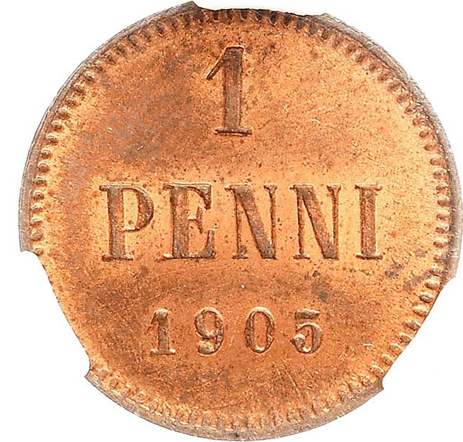 1 пенни 1905 года Для Финляндии