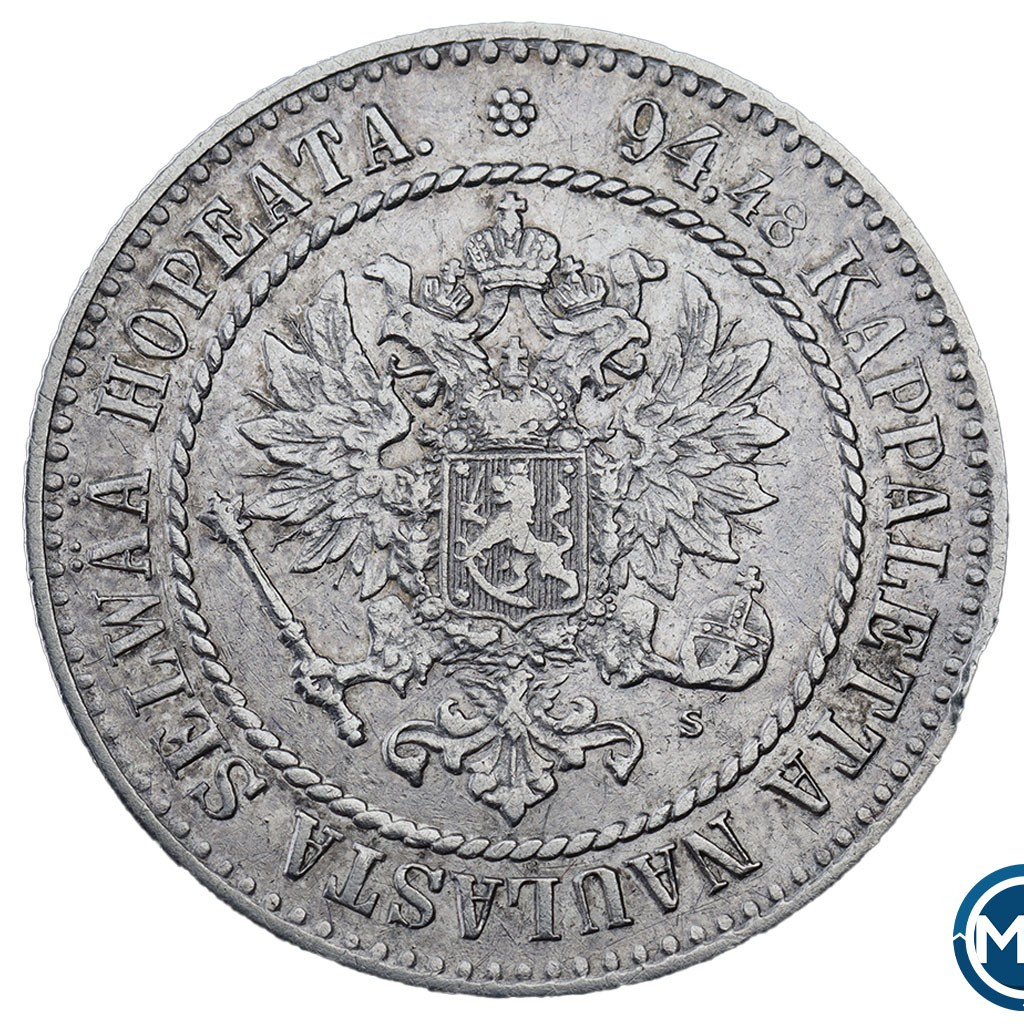 1 марка 1864 года S Для Финляндии